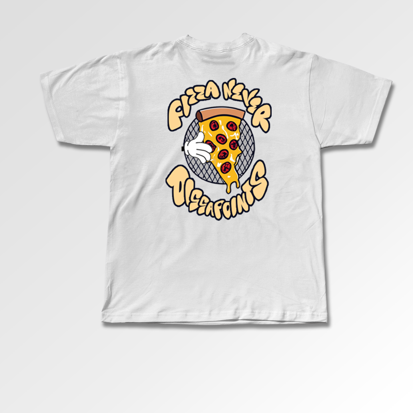 Camiseta Oversized Pizza never Dissapoints